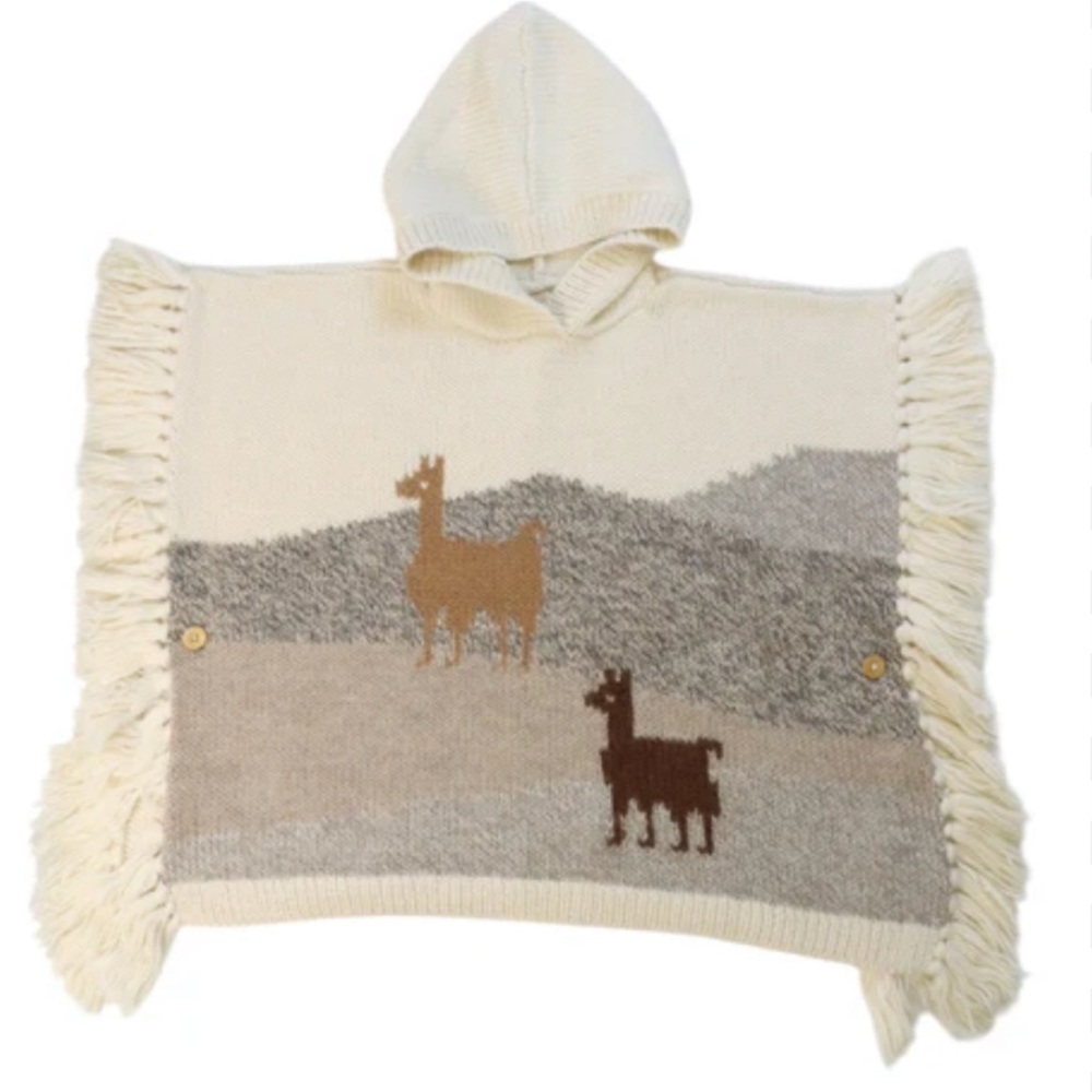 Bonpoint Kid’s Llama Patterned Hooded Poncho